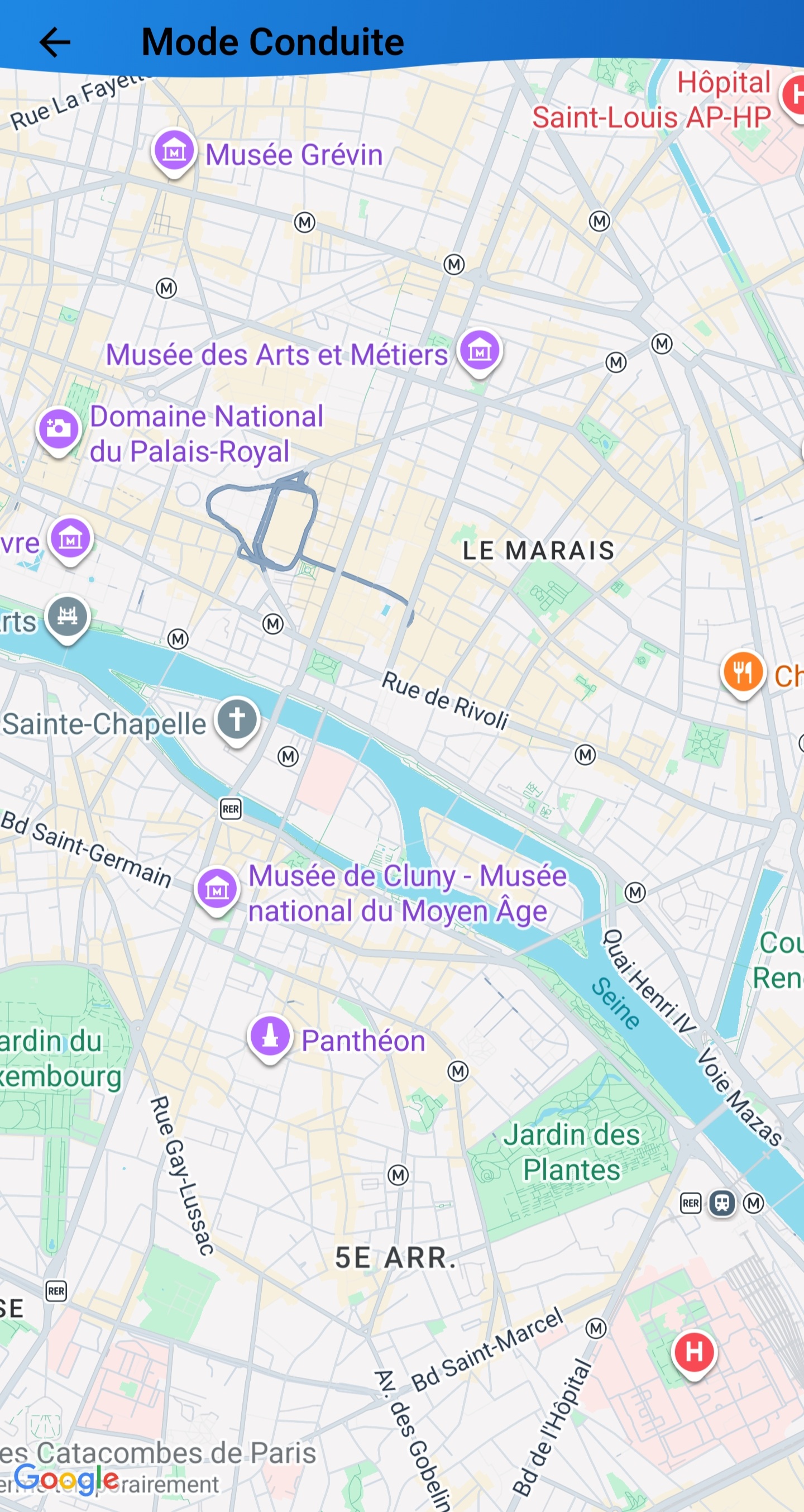 Mode Conduite - Carte en attente de courses